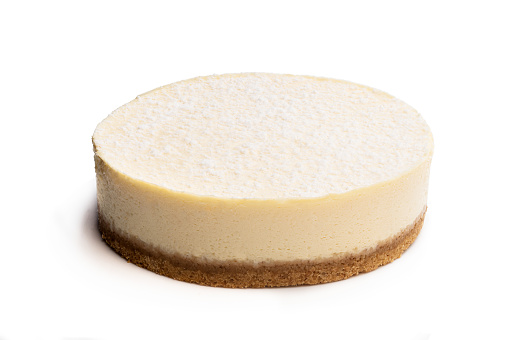 New york  style cheesecake isolated on white