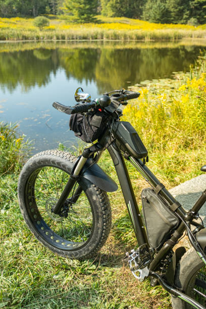 istock Fat bicycle by the pond 1277212097