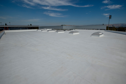 New membrane roof on a large office building.