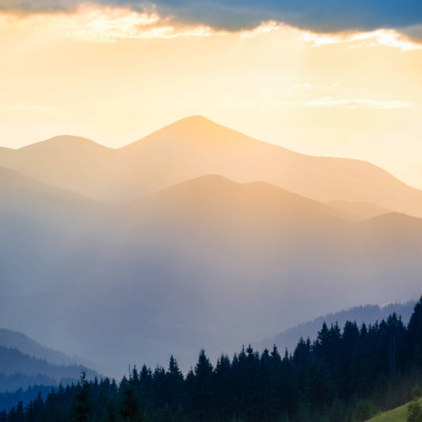 istock Beautiful sunset in the mountains 1277215892