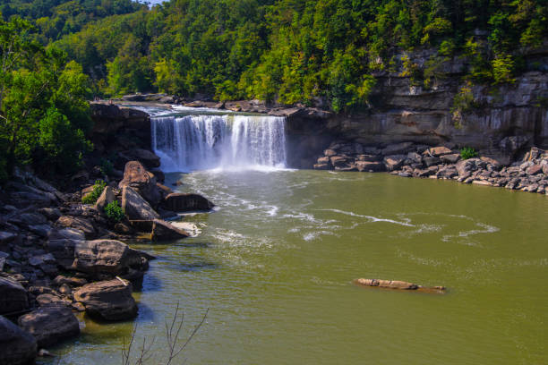 The waterfall at Cumberland Falls State Park on the Cumberland River. 