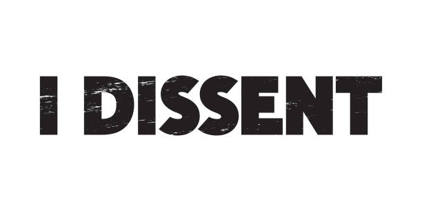 stockillustraties, clipart, cartoons en iconen met i dissent vector concept op wit. - amerikaanse hooggerechtshof