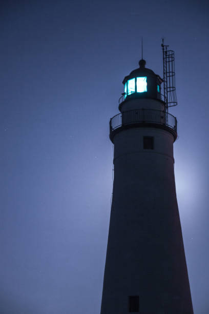 istock Fort Gratiot Lighthouse Silhouette Illuminated At Night 1277225467