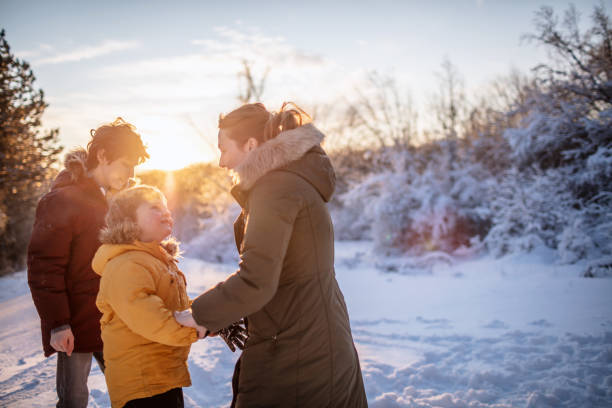 istock Family fun on a snowy winter day 1277227503