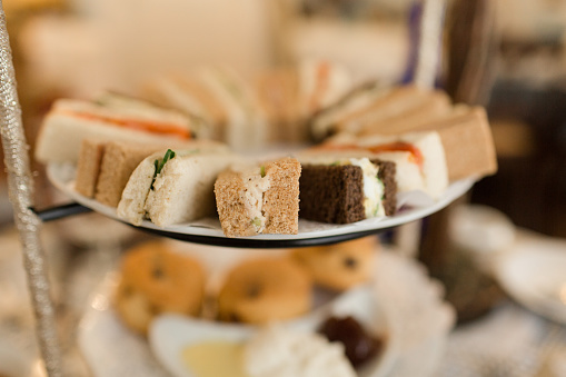 Assorted Finger Sandwiches & Desserts for a Proper English High Tea in an Elegant Vintage Home
