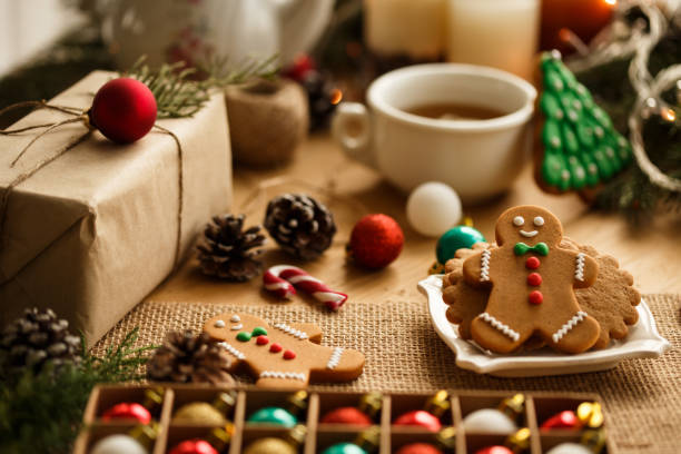 istock Gringerbread men to eat while decorating with Christmas balls 1277238396