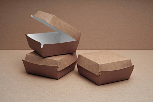 istock Paper, environmentally friendly disposable tableware for a sandwich, lunch, dessert. 1277238785