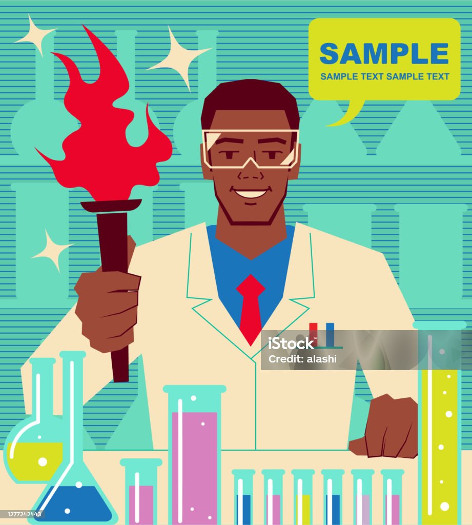 Nhà Khoa Học Dân Tộc Người Mỹ Gốc Phi Đẹp Trai Hình minh họa Sẵn ...