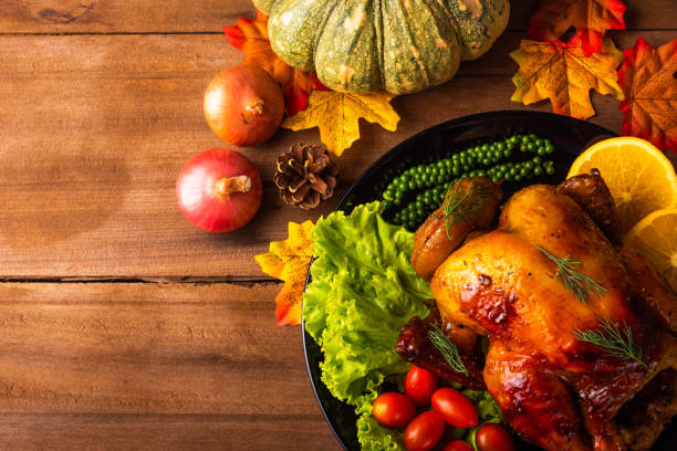 istock Thanksgiving baked turkey or chicken and vegetables 1277242556