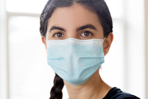 istock Young woman wearing face mask 1277244981