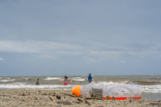 istock Bottles of plastic in the ocean 1277247448