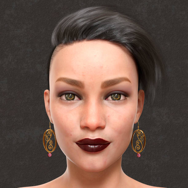 istock Beautiful young girl portrait digital 3d illustration 1277248329