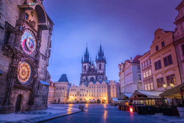 istock Prague Astronomical clock in old town square at dawn– Czech Republic 1277252014