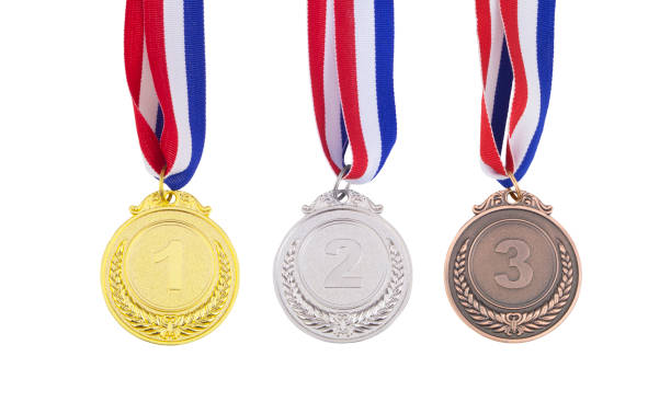 istock Gold, silver and bronze medals isolated on white 1277264540