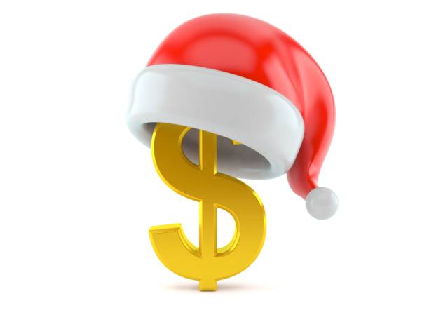 istock Dollar currency with santa hat 1277265695