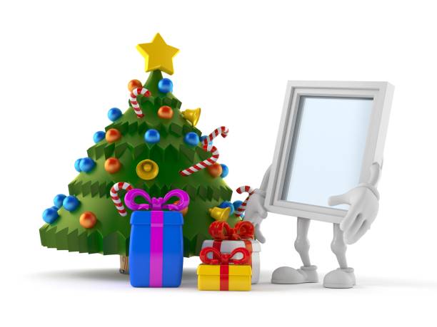 istock Window character with christmas tree and gifts 1277266457