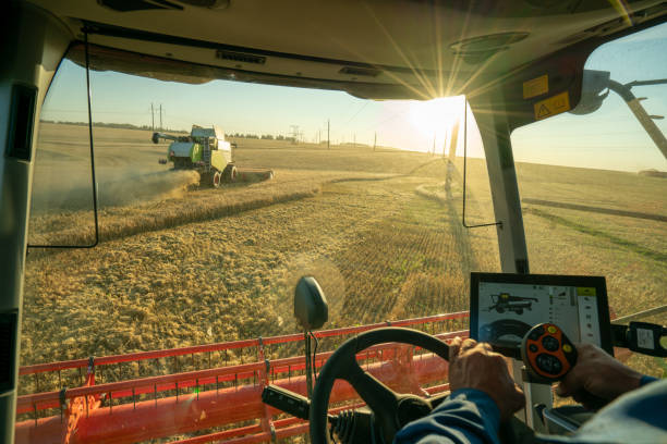 istock the machine operator at the helm of a modern combine harvester harvests grain 1277268353