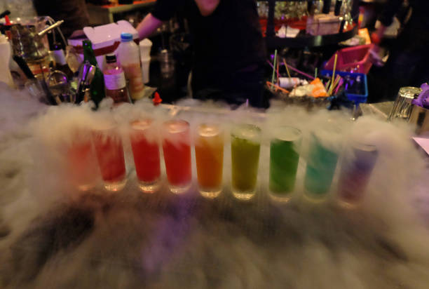 Colorful cocktail shots