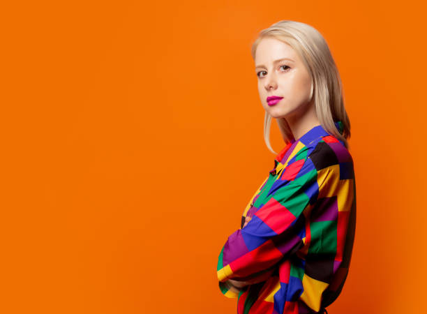 istock Style blonde in 90s clothes 1277278522