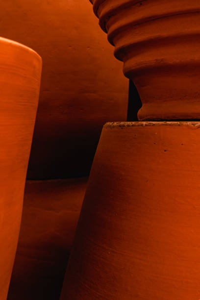 Plant pots make fantastic lights, brown orange color