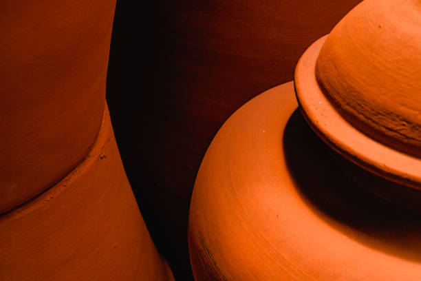 Plant pots make fantastic lights, brown orange color