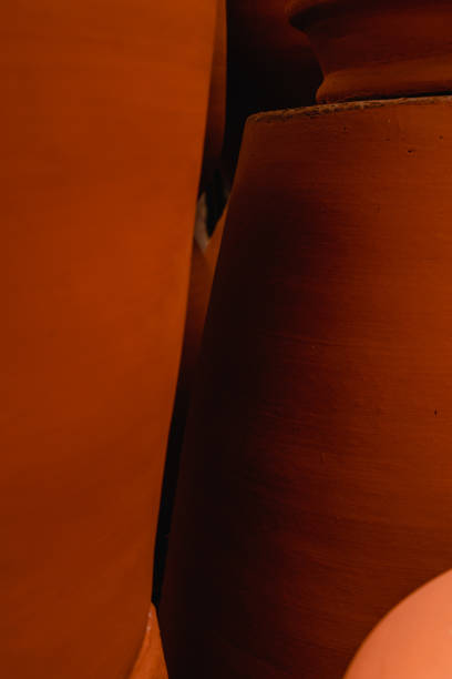 Plant pots make fantastic lights, brown orange color