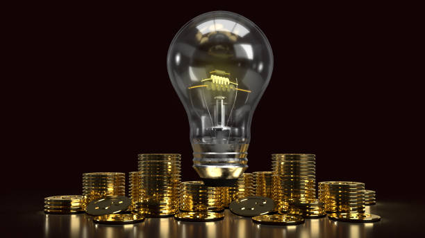 istock light bulb and gold coins in the dark for idea or business content 3d rendering. 1277281218