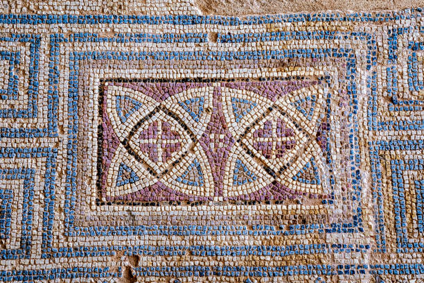 Paphos, Cyprus: the main mosaic found on the floors of the House of Theseus (late IIIrd century), on the grounds of the roman archaeological site.