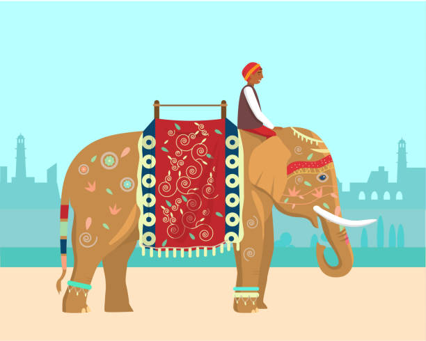 Elephant Rider Drawing 50+ Cartoon Of Man Riding Elephant Stock Illustrations, Royalty-Free ...