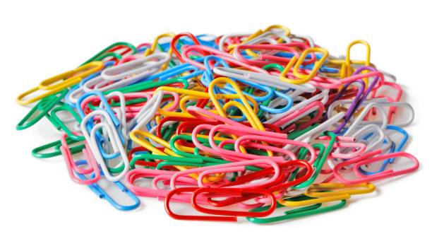 istock Heap of multi colored paper clips isolated on a white background 1277282133