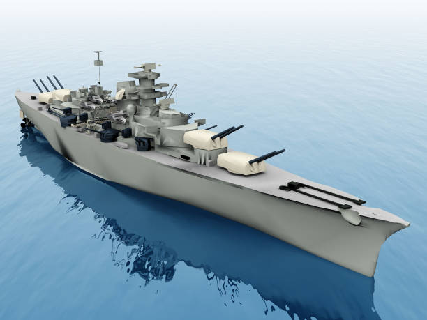 istock the warship on a blue sea 1277284407