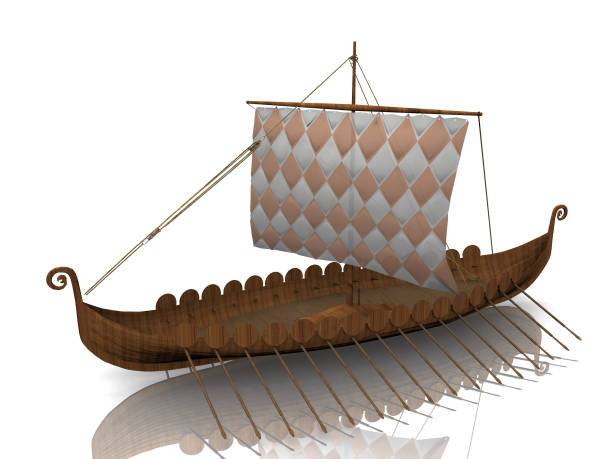 istock The  Viking warship on white background 1277284408