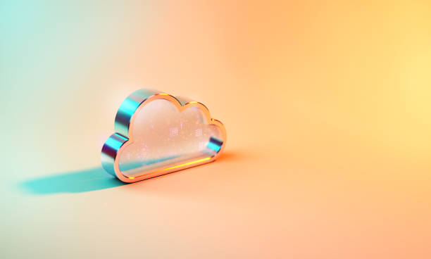Digital Data Cloud Icon 3D render.