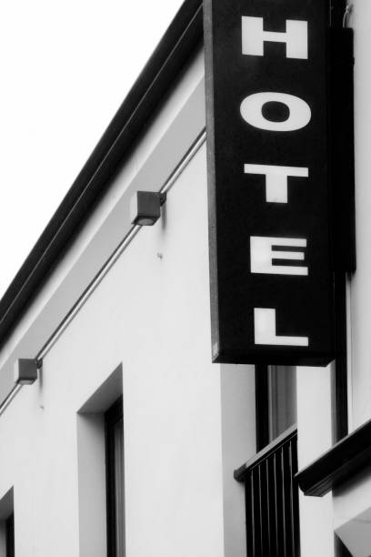 istock Hotel sign on building facade 1277286663