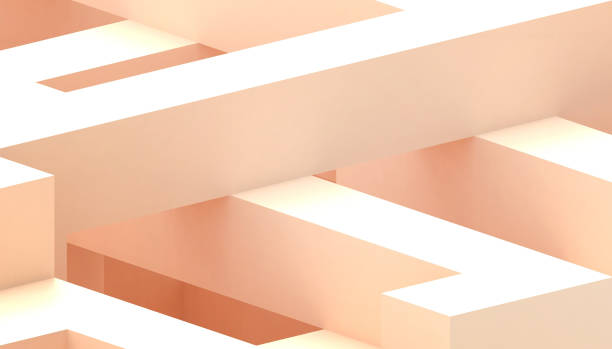 istock Abstract background geometric shape Cube -box Concept on Yellow paper art style background - 3d rendering 1277287058