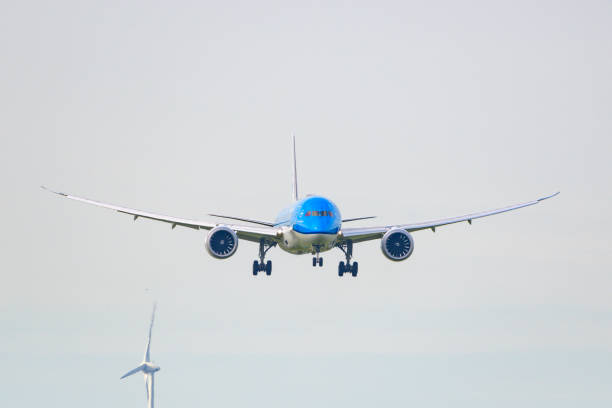 スキポール空港に着陸klmボーイング787ドリームライナー - air france klm ストックフォトと画像