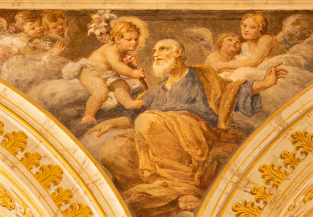 istock Acireale - The fresco of St. Giuseppe in Duomo by Giuseppe Sciut. 1277288367