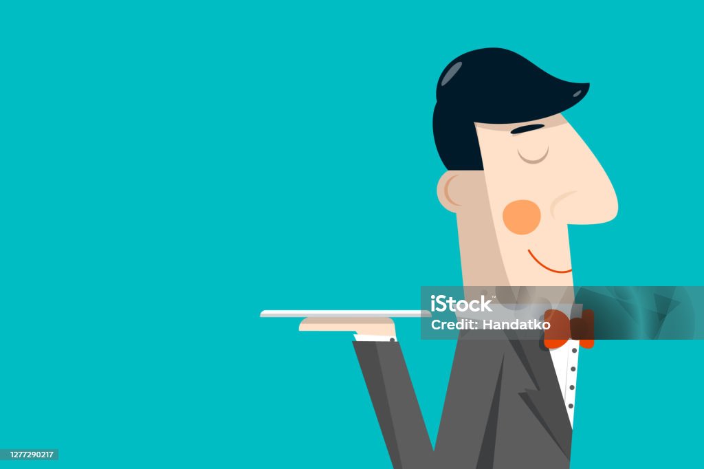 Servant - Waiter Dressed in Tuxedo Servant - Waiter Dressed in Tuxedo on VIP Party Vector Illustration Adult stock vector Servant - Waiter Dressed in Tuxedo Servant - Waiter Dressed in Tuxedo on VIP Party Vector Illustration Adult stock vector