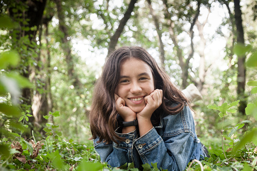 Teenager girl enjoying nature