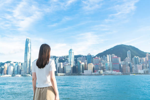 istock Overlooking Victoria Harbour in Hong Kong 1277295663