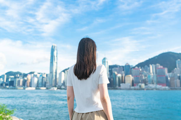 istock Overlooking Victoria Harbour in Hong Kong 1277295665
