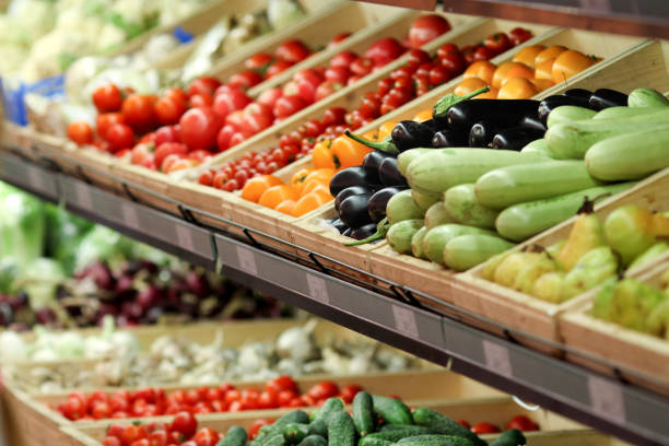 istock The grocery store sells various vegetables, tomatoes, cucumbers, eggplants, peppers, zucchini. 1277296537