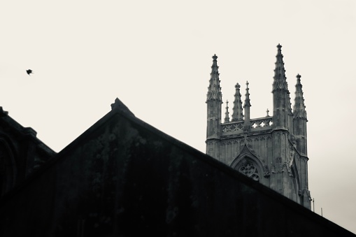 Close up of church spires