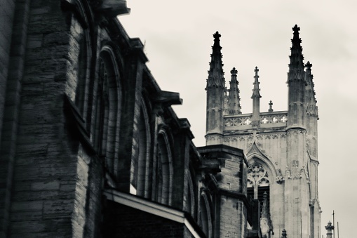 Close up of church spires