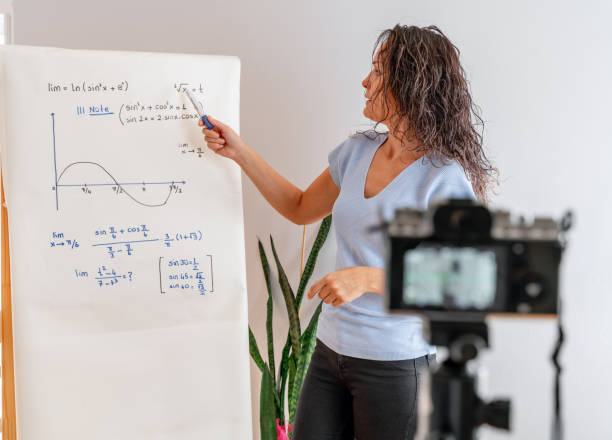 istock One young female professor holding online class for e-learning students during coronavirus pandemic period. 1277297639