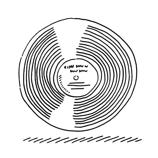 Vector illustration of LP Record Album Drawing