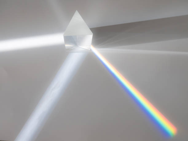 istock Scattering of a ray of sunlight (white light) through a prism creating refraction, reflection and decomposition of light in the colors of the rainbow 1277300002