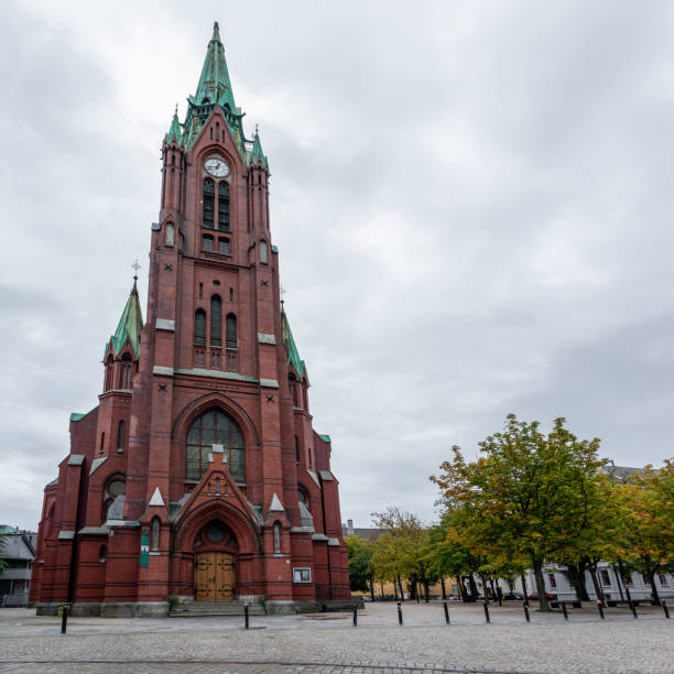 istock Panoramic view of high St. John's Church (Johanneskirken) in Bergen 1277308539