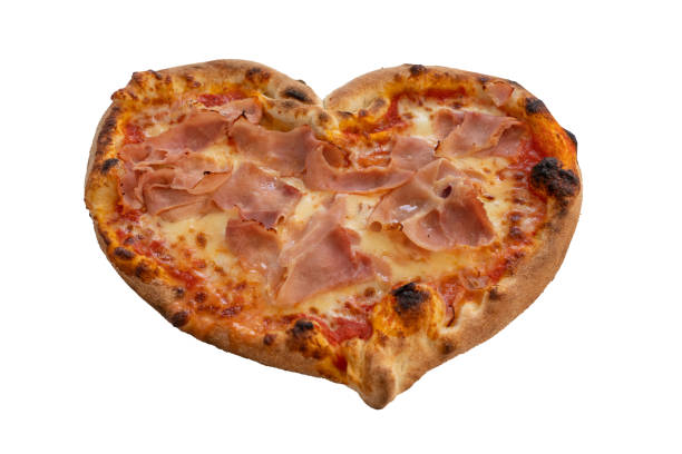 istock Heart shape ham pizza for Valentines Day 1277313733