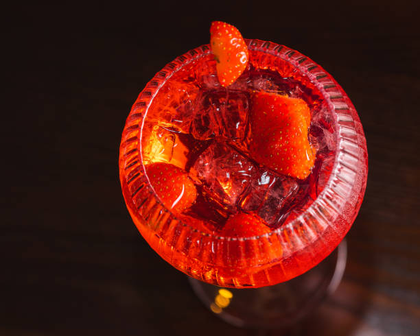 istock Strawberry and Ice Drink From Above from a Macro Lens Full Frame 1277317666
